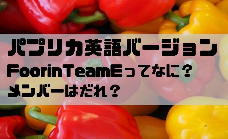 Foorin TeamE(フーリンチームE)!メンバー名や出身は?チームEの